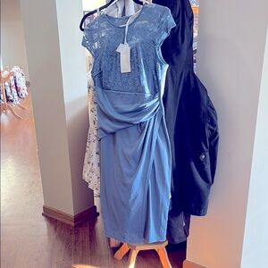 Elegant Blue Lace Dress